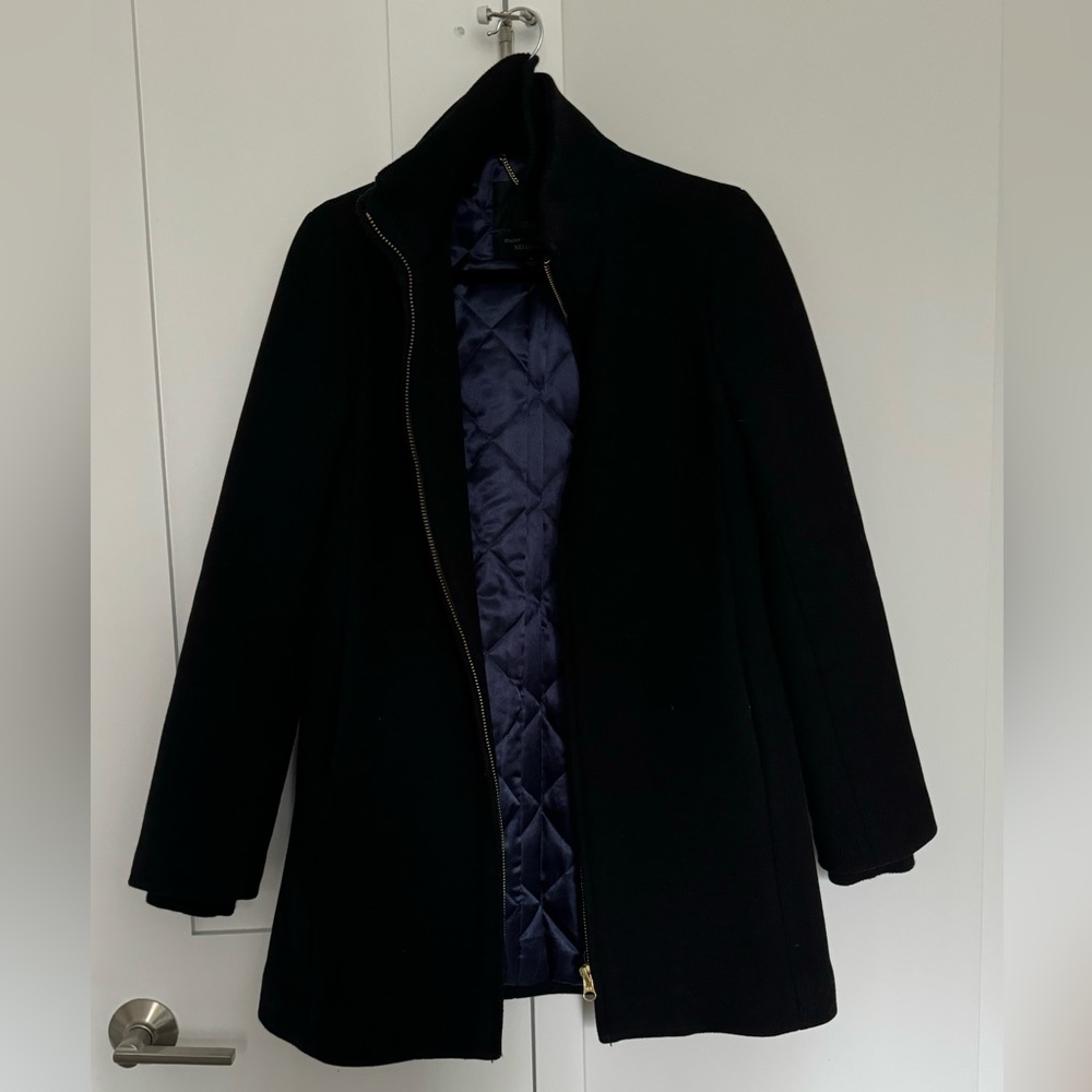 JCrew Italian Stadium Cloth black coat - size 4